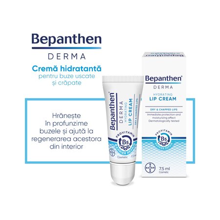 Crema hidratanta pentru buze Bepanthen Derma, 7.5 ml, Bayer 789719