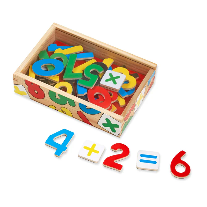 Cifre magnetice din lemn, 3 ani+, Melissa & Doug
