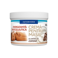 Crema pentru masaj cu Extract de Cofeina, 500 ml, Interherb