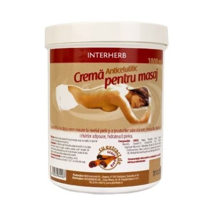 Crema pentru masaj, Extract de Scortisoara, 1000 ml, Interherb