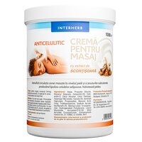 Crema pentru masaj anticelulitic, Extract de Scortisoara, 1000 ml, Interherb