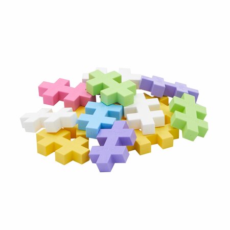 Set de constructie tub, Culori Pastelate, + 1 an, 15 piese mari, Plus-Plus 715863