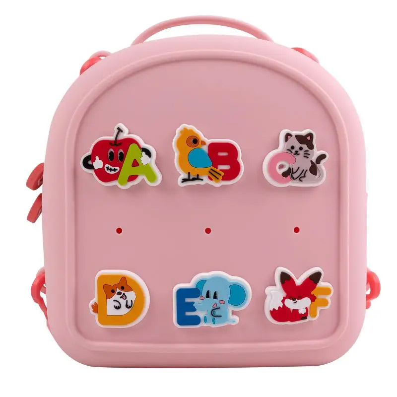 Ghiozdan din silicon cu charms, Roz, Acvila