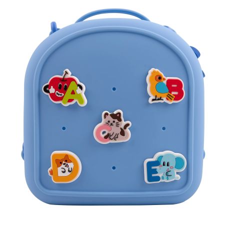 Ghiozdan din silicon cu charms, Albastru, Acvila