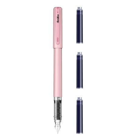 Stilou scolar + 3 rezerve Primeo, Pink, Scrikss