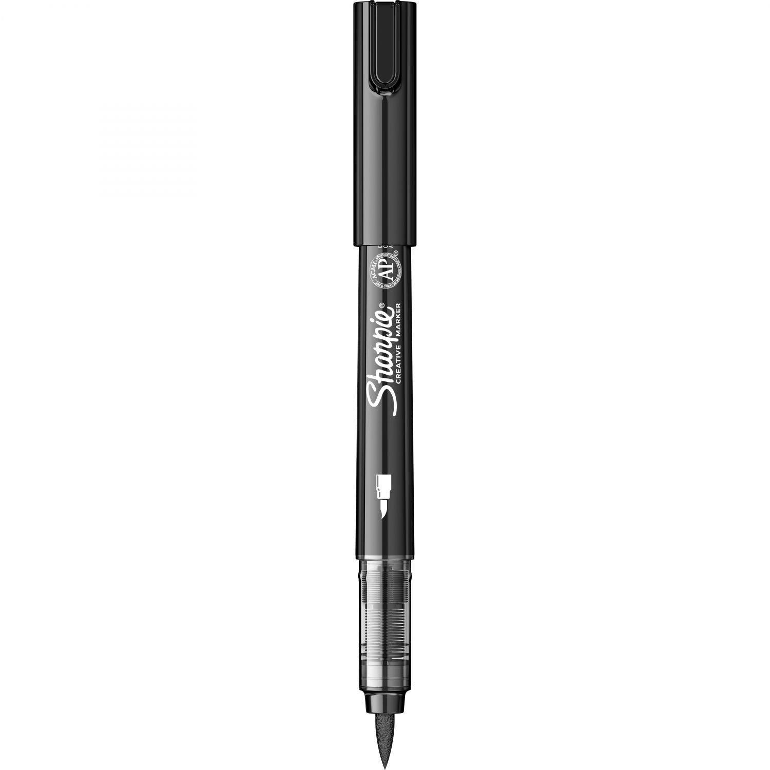 Marker acrilic cu varf pensula, Negru, 1 bucata, Sharpie