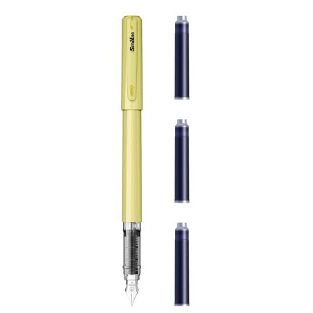 Stilou scolar + 3 rezerve Primeo, Kiwi, Scrikss