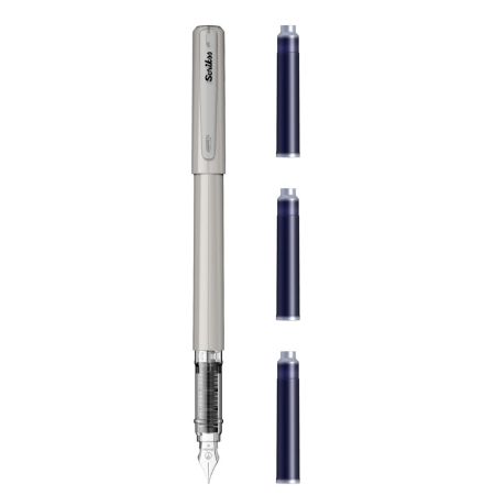 Stilou scolar + 3 rezerve Primeo, Grey, Scrikss