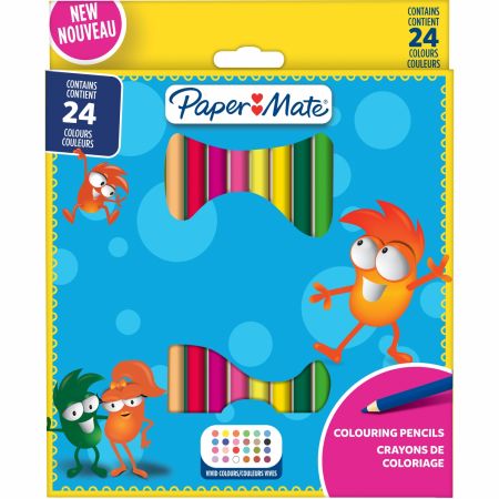 Set Creioane colorate lungi, 24 buc, PaperMate