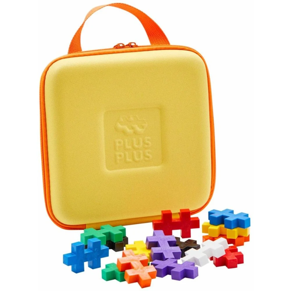 Set de constructie in geanta cu fermoar, + 1 an, 15 piese mari, Plus-Plus