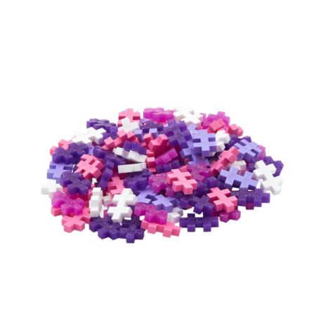 Set de constructie tub, Culori cu Sclipici, Glitter Mix, + 5 ani, 100 bucati, Plus-Plus 716330