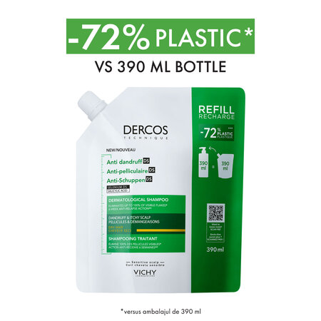 Rezerva eco sampon antimatreata pentru par uscat Dercos, 390 ml, Vichy 716415