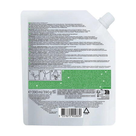 Rezerva sampon antimatreata pentru par normal-gras Dercos, 390 ml, Vichy 820143