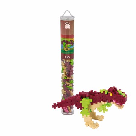 Set de constructie tub, T-rex, + 5 ani, 100 piese, Plus-Plus 716498