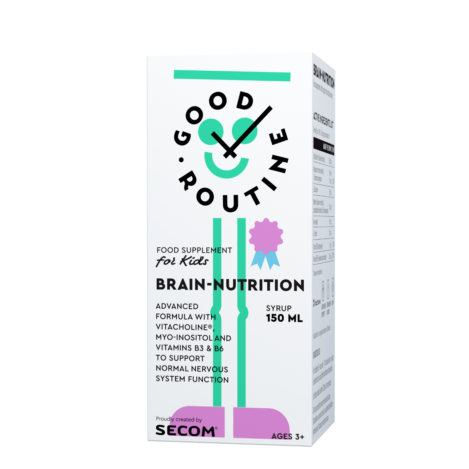 Sirop pentru copii Brain-Nutrition, Capsuni, 3 ani+, 150 ml, Good Routine