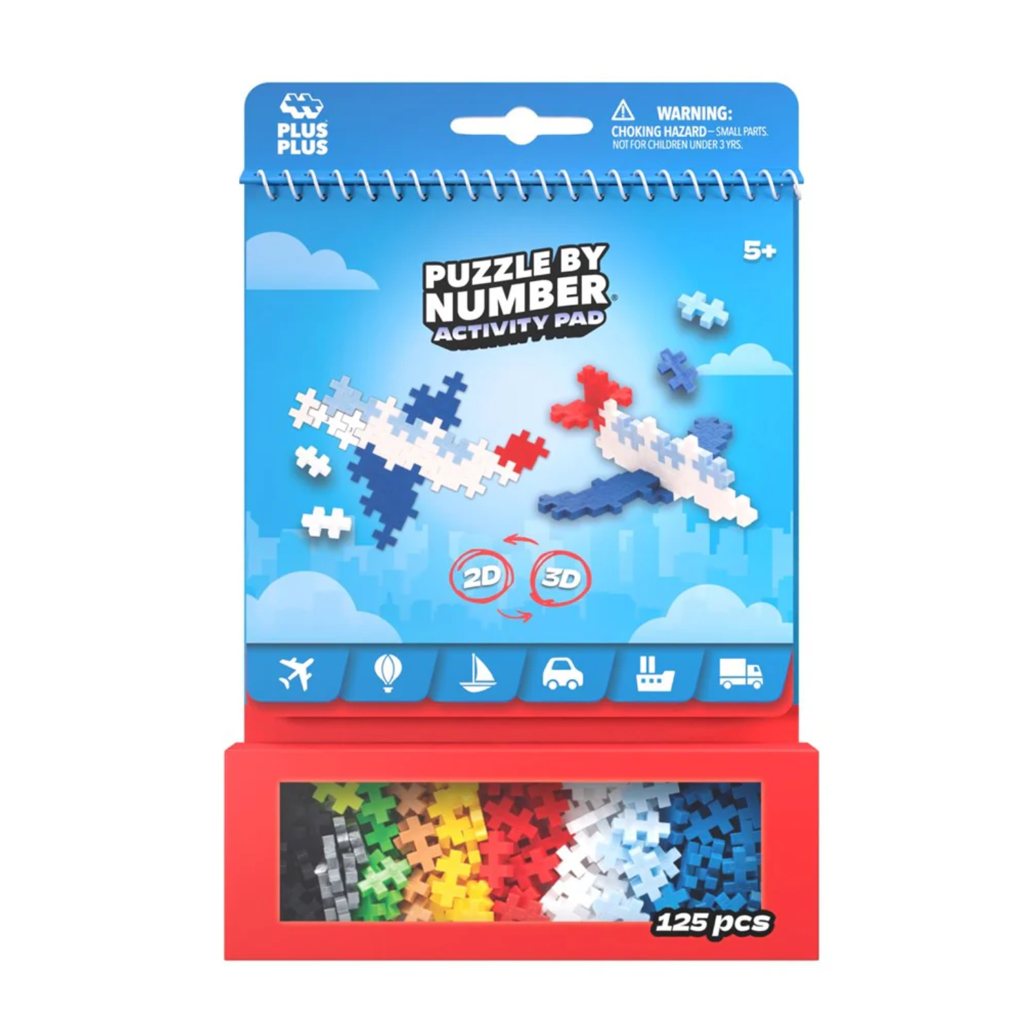 Set de activitati, Mijloace de Transport, 5 ani+, 125 piese, Plus-Plus