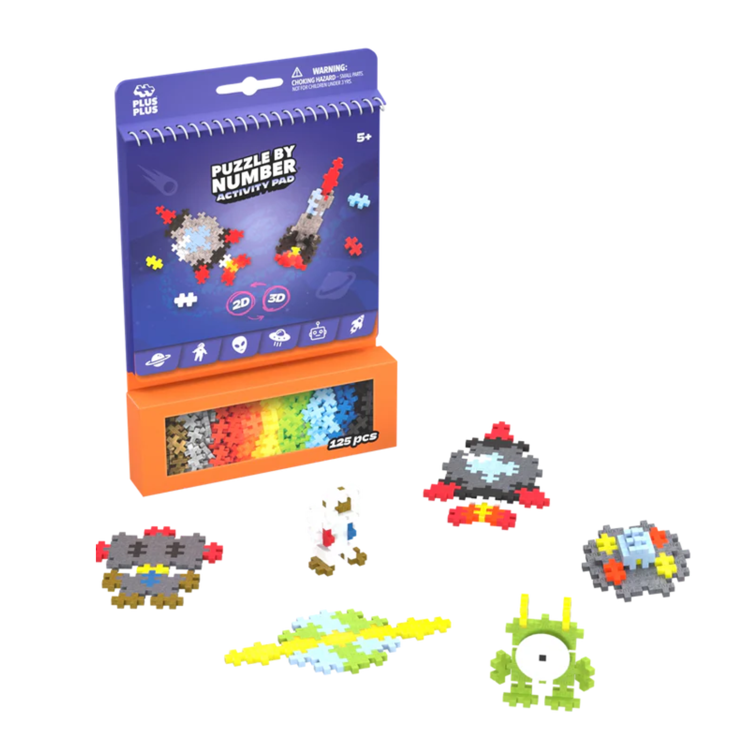 Set de activitati, Spatiu, 5 ani+, 125 piese, Plus-Plus