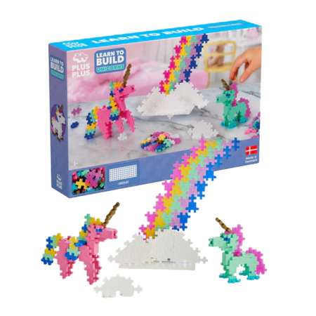 Set de constructie Invata sa construiesti, Unicorni, 5 ani+, 275 piese, Plus-Plus 716604