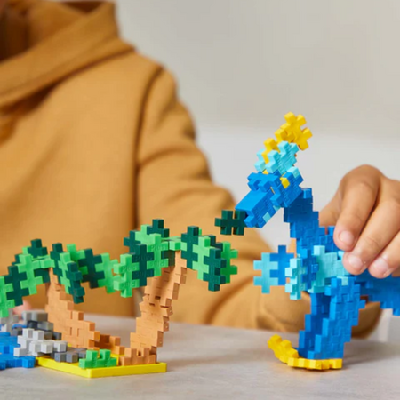 Set de constructie Invata sa construiesti, Dinozauri, 5 ani+, 600 piese, Plus-Plus 716644