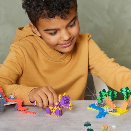 Set de constructie Invata sa construiesti, Dinozauri, 5 ani+, 600 piese, Plus-Plus 716642