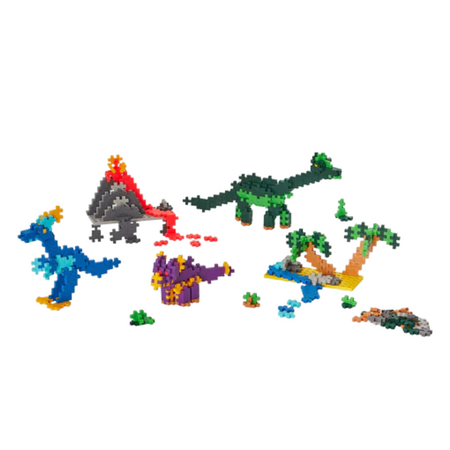 Set de constructie Invata sa construiesti, Dinozauri, 5 ani+, 600 piese, Plus-Plus 716645