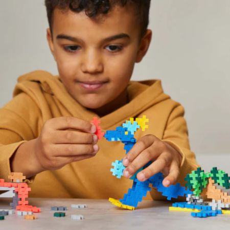 Set de constructie Invata sa construiesti, Dinozauri, 5 ani+, 600 piese, Plus-Plus 716643