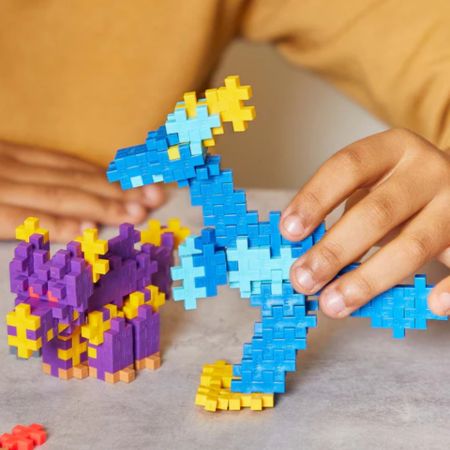 Set de constructie Invata sa construiesti, Dinozauri, 5 ani+, 600 piese, Plus-Plus 716640