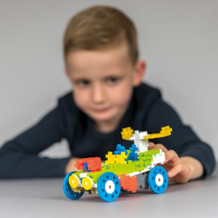 Set de constructie Invata sa construiesti, Vehicule, 5 ani+, 500 piese, Plus-Plus 716650