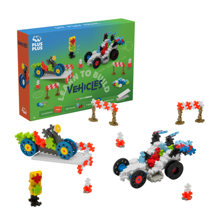 Set de constructie Invata sa construiesti, Vehicule, 5 ani+, 500 piese, Plus-Plus 716654