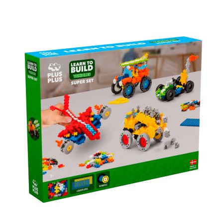 Set de constructie Invata sa construiesti, 5 ani+, Vehicule, 500 piese, Plus-Plus