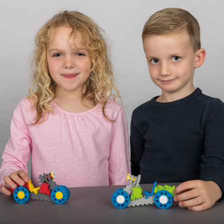 Set de constructie Invata sa construiesti, Vehicule, 5 ani+, 500 piese, Plus-Plus 716651