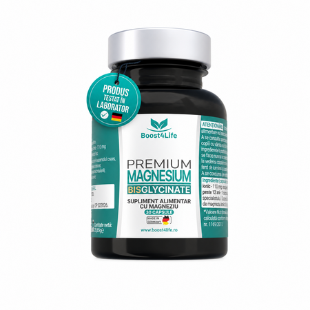 Magneziu Bisglicinat Premium, 815 mg, 30 capsule, Boost4life