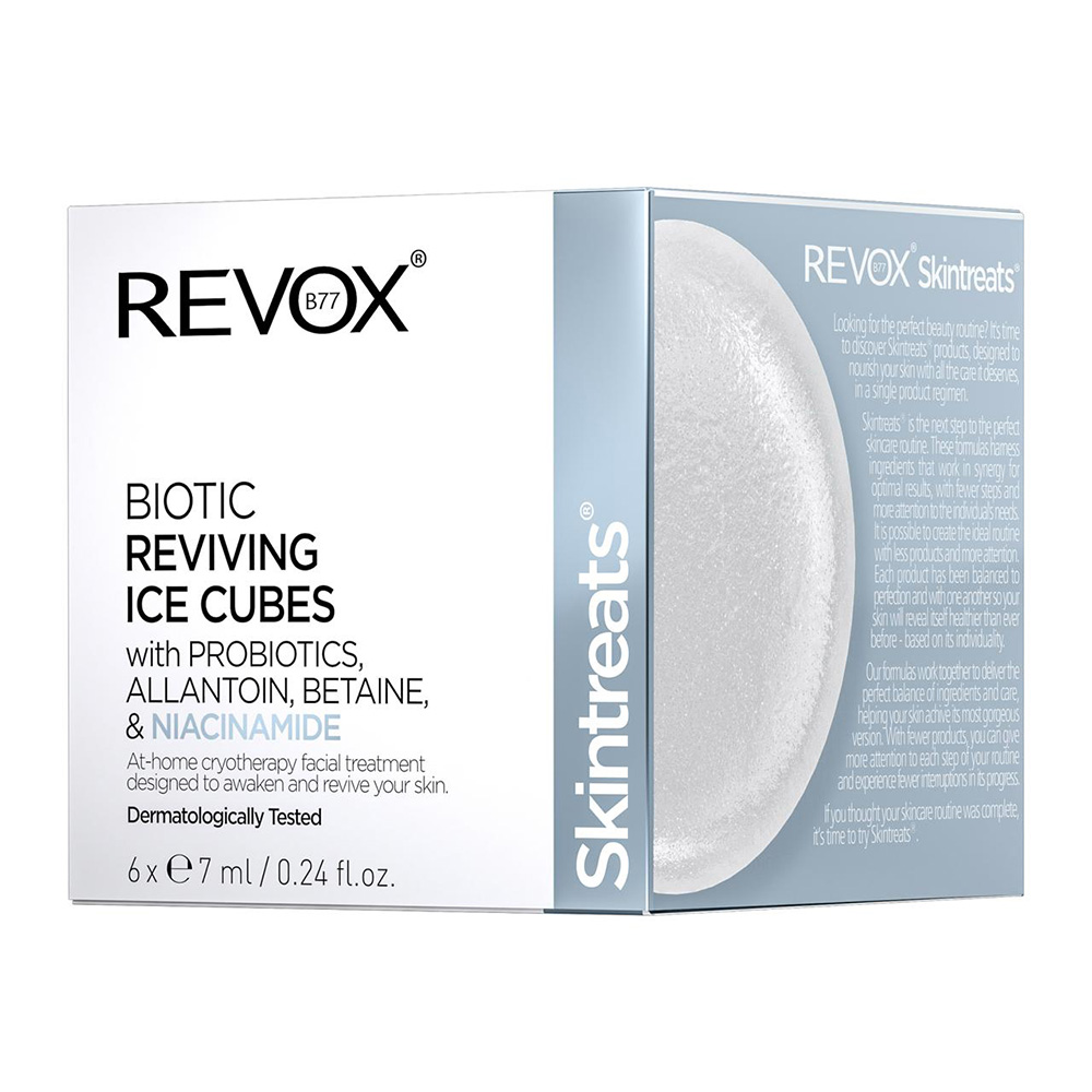 Tratament facial Skintreats Biotic Reviving Ice Cubes, 6 Х 7 ml, Revox