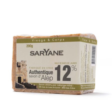 Sapun autentic de Alep ulei din frunze de dafin 12%, 190 g, Saryane