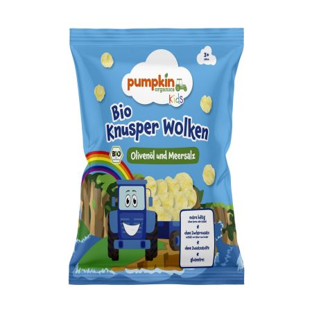 Snack Bio crocant cu ulei de masline si sare de mare, 3 ani+, 30 g, Pumpkin Organics