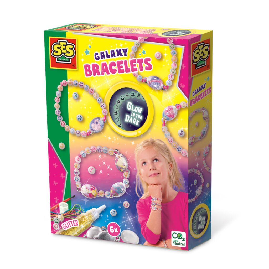 Set creativ Bratari Galaxie - Stralucesc in intuneric, +3 ani, Ses Creative