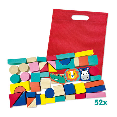 Cuburi din lemn cu animale, +1 an, Ses Creative 717035