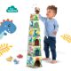 Jucarie de stivuit Turn cu figurine dinozauri, +10 luni, Ses Creative 717042