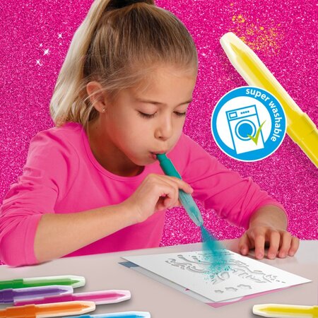 Set creativ carioci cu aerograf, Unicorni, Ses Creative 717049