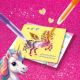 Set creativ carioci cu aerograf, Unicorni, Ses Creative 717048