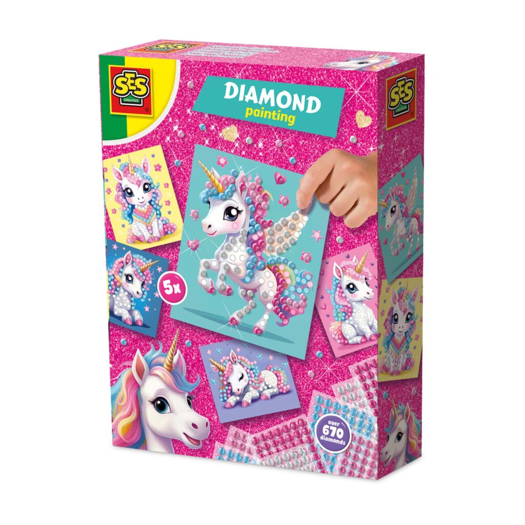 Set creativ cu diamante, Unicorni, +3 ani, Ses Creative