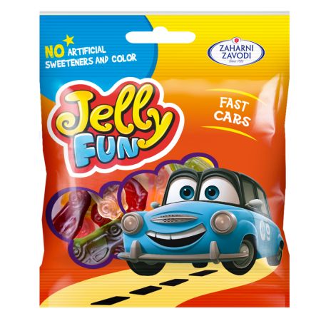 Jeleuri in forma de masinute cu arome de fructe, 90 g, Top Jelly