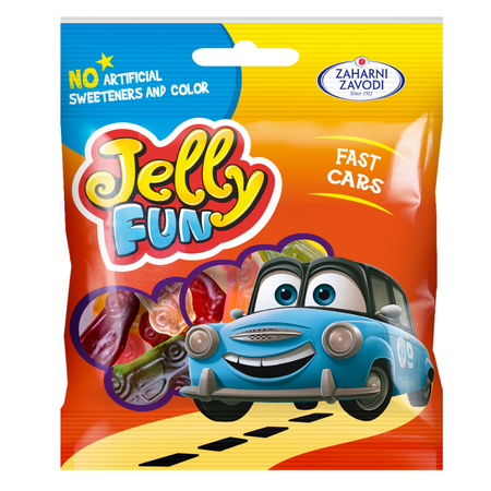 Jeleuri in forma de masinute cu arome de fructe, 90 g, Top Jelly