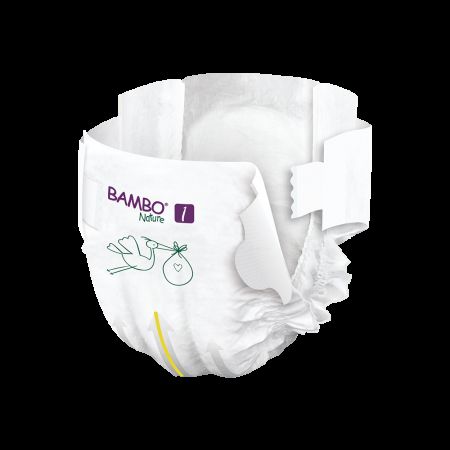 Scutece Ecolabel, Nr. 1, 2-4 kg, 22 bucati, Bambo Nature 496664