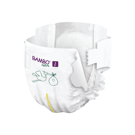 Scutece Ecolabel, Nr. 1, 2-4 kg, 22 bucati, Bambo Nature 496664