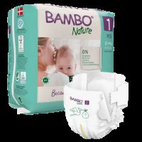 Scutece Ecolabel, Nr. 1, 2-4 kg, 22 bucati, Bambo Nature
