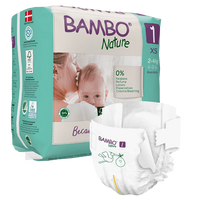 Scutece Ecolabel, Nr. 1, 2-4 kg, 22 bucati, Bambo Nature