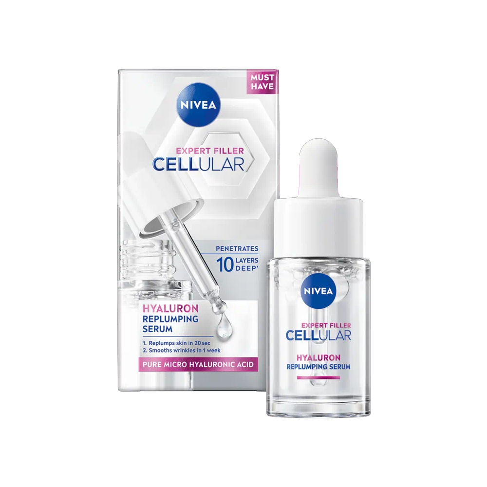 Serum pentru fata cu Acid Hyaluronic Cellular Expert Filler, 15 ml, Nivea