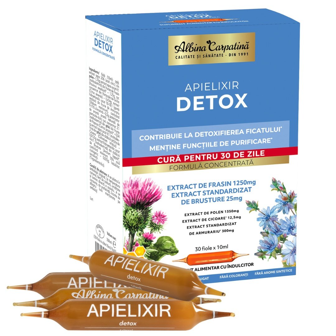 Apielixir Detox, 30 fiole, Albina Carpatina