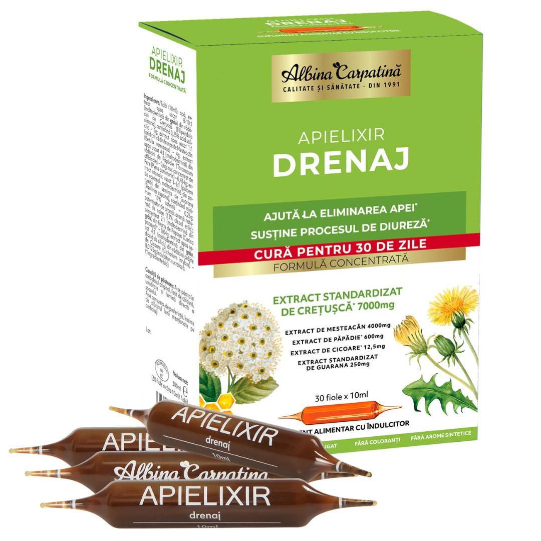 Apielixir Drenaj, 30 fiole, Albina Carpatina